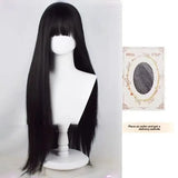 Daiiibabyyy  Cute Lolita Girl Long Medium Length Wig Full Head Cover Style JK Universal Wig 80cm Head Cover Elegant Hair Extension
