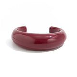 Daiiibabyyy  Exaggerated Wine Red Resin Wide Cuff Bangles Hip Hop Geometric Acrylic Bracelet Bangles For Women Men Ring Jewelry Set