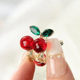 DAIIIBABYYY  -  New Cute Delicate Diamond Cherry Small Hair Claw Hair Clip Women's Rhinestone Hairpin Headwear Hair Accessories
