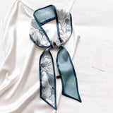 DAIIIBABYYY  -  New Design Women Long Scarf Faux Silk Printing Hair Hand Girls Fashion Handkerchief Shawl Wraps Female Ribbon Scarves Neck Tie