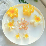 DAIIIBABYYY  -  7Pcs Fashion Gradient Colorful Flower Hair Claw Clips Women Girl Floral Crab Hair Claw Ponytail Holder Hairpin Barrette Headwear
