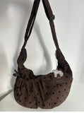 Daiiibabyyy  Streetwear Polka Dot Office Lady Shoulder Bag Women Canvas Drawstring Pleated Hobo Bags Y2k Aesthetic Handbags Crossbody Korean