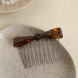 Daiiibabyyy  Teeth Acetic Acid Bow Hair Comb Barrettes Styling Tool Bowknot Hairpin Fixed Combs Korean Style Headwear Anti Slip Bangs Clip