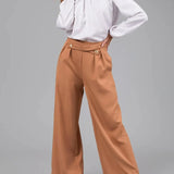 DAIIIBABYYY  -  Casual Fashion Zipper Pocket Straight Leg Pants Women's Wide Leg