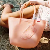Daiiibabyyy  Summer Waterproof Pvc Transparent Tote Bag with Small Purse Women Jelly Shoulder Bag Beach Vacation Daily Travel Casual Shopper