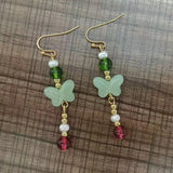 DAIIIBABYYY  -  Chinese Style Handmade Butterfly Dangle Earrings For Women Girls Golden Color Long Metal Ear Hook Earrings