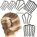 Daiiibabyyy  6-piece set, disc hair plug comb, plastic hair comb, hair fork clip, bun, retro style hair accessories set.