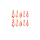 Daiiibabyyy  24pcs Nail Tips Ballerina Long Valentine's Day French Love Heart Fake Nails