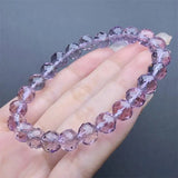 DAIIIBABYYY  -  8MM Natural Amethyst Facet Bracelet Handmade Crystal Quartz Jewelry Stretch Bangle Children Birthday Gift 1PCS