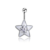 Daiiibabyyy  Korean Fashion Shiny Crystal Star Belly Rings Sexy Pink Cute Body Accessories Belly Piercing Y2K Charms Accessories
