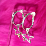 Daiiibabyyy  Y2K Star Hoop Earrings Punk Aesthetic Egirl Jewelry DIY Cool Earrings for Women Grunge Accessories Korean Fashion Earrings