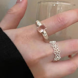 DAIIIBABYYY  -  Korean Style Simple Ribbon Bowknot Ring for Women's Fashion Personalized Open Index Sweet Bow Finger Ring Y2K Jewelry Gift Party