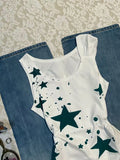 Daiiibabyyy  Summer American Y2k New Star Spicy Girl Retro Morning Japanese Miscellaneous Top Front Shoulder Short Slimming T-shirt
