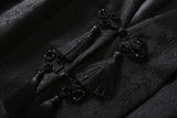 DAIIIBABYYY  -  Spring Autumn New Chinese Style V-neck Jacquard Vest Jackets Women's Retro High-end Buckle Side Pleated Loose Casual Waistcoat