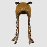 Daiiibabyyy  Y2k Wasteland Hippie Snail Hand-crocheted Autumn Winter Knitted Hat Cute Plush Ear Protectors Bomber Hats Women Skullies Beanies