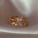 DAIIIBABYYY  -  1pc New Y2K ins Cute Colorful Zircon Heart Flower Moon Butterfly For Women Girls Exquisite Fashion Jewelry Gifts