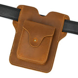 DAIIIBABYYY  -  Real Leather men Casual Small Waist Bag Cowhide Fashion Hook Bag Waist Belt Pack Cigarette Case 5.5" Phone Pouch