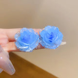 Daiiibabyyy Minar Korean Style Clear Multicolor Acrylic Flower Dangle Earrings for Women Large Floral Statement Earring Every Day Jewelry