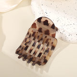 Daiiibabyyy  Fashionable Leopard Print Hair Crab Clip Women Duckbill Hair Clip Curved Solid Hair Clip Hair Accessories Headdress