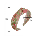 Daiiibabyyy  Vintage Flower Chiffon Embroidery Headband For Women Elegant Ethnic Lace Wide Headband Hair Hoop Hair Accessories Wholesale