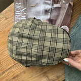 Daiiibabyyy Retro British Style Plaid Forward Hats for Men and Women Spring Summer Travel Versatile Sunscreen Casual Literary Berets Cap