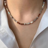 Daiiibabyyy  New Natural Stone Pearl Bracelet Women's Luxury Elegant Handmade Beadeds Chain Necklace New Fashion Luxury Jewelry