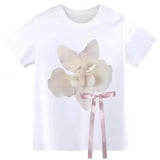 DAIIIBABYYY  -  Print Floral Graphic T Shirts Woman Clothes Short Sleeve Bow Japan Style 2000s Clothes Y2k Slim Tees Female Clothing