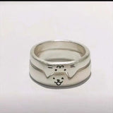 Daiiibabyyy  Fashion Adjustable Cat Dog Couple Rings for Women Simple Design Overlapping Wear Cute Gifts Rings for Girlfriend Wedding Jewelry