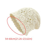 Bohemian Style Crochet Flower Knitted Hat Thin Korean Lace Woven Cap Apparel Accessories Handmade Hollowed Out Beanie Cap Girls