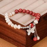 Daiiibabyyy  New Green Crystal Butterfly Shape Pendant Bracelet For Women Fashion Metal Irregular Geometric Beaded Chain Bracelet Jewelry