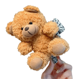 Daiiibabyyy  Pink Hair Clip Plush Bear Headband Lace Bow Soft Cartoon Animal Hair Claw Non-slip Texture Lightweight Hairband Washing Face