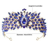 Daiiibabyyy  Luxury Peacock Crystal Rhinestone Tiaras Party Pageant Wedding Crowns Headbands Costume Hair Dress Jewelry Accessories
