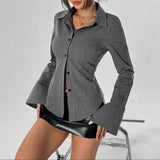 DAIIIBABYYY  -  Spot Striped Casual Fashion Shirt Cardigan New Button Up Long Sleeved Shirt