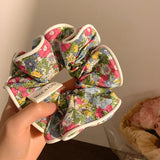 DAIIIBABYYY  -  New Fabric Floral Large Scrunchies Cute Pink Blue Elastic Hair Band Elegant Sweet Girls Hair Rope Sunny Ponytail Holder Headband