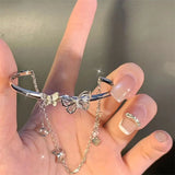 Daiiibabyyy  Minimalist Double Layer Butterfly Bracelet for Women Exquisite Silver Color Butterfly Bracelet Aesthetic Party Jewelry Gifts