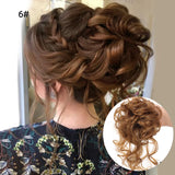 Daiiibabyyy  Synthetic Hair Bun Chignon Messy Curly Hair Band Elastic Scrunchy False Hair Pieces For Women Hairpins Black Brown