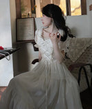 DAIIIBABYYY  -  Sweet Party Dress for Women French Elegant Square Collar Short Sleeves Princess Evening Dresses Summer Spring Casual Vestidos