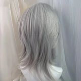 Daiiibabyyy  Synthetic Cosplay Wig Silver Women Wigs Hair Extensions Lace Front Wig Wolf Cut Hairstyle with Hair Bangs for Women Cosplay Use