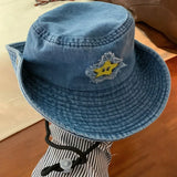 DAIIIBABYYY  -  New Cute Star Sticker Western Cowboy Caps for Women Summer Retro Versatile Outdoor Mountaineering Shade Bucket Hats Men