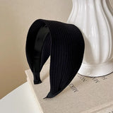 DAIIIBABYYY  -  New Soft Wide Knitting Cotton Hairbands for Women Girls Korean Neutral Solid Turban with Teeth Head Band Headwear Accessories