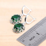 Daiiibabyyy 925 Silver Bridal Green Zircon Jewelry Sets For Women Wedding Earrings Rings Bracelets Pendant Necklace Set