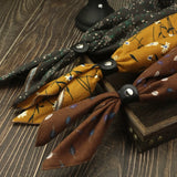DAIIIBABYYYY  -  60*60CM Vintage Cotton Floral Cravat Scarf For Men Luxury Necktie Accessories Soft Ascot Scrunch Cravate Wedding Party Tie Gift