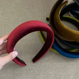 Daiiibabyyy  Women's Velvet Padded Headband Wide Sponge Hair Hoop for Crown Volume Vintage Style Hairband Soft Touch Daily Hair Accessories