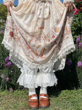Daiiibabyyy  Winter Autumn Spring White Pink Lace Lolita Fleece Cosplay Pants Loose Inner Wear Long Plus Pumpkin Base Lantern Pants
