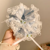 Daiiibabyyy  Elegant Ballet Satin Surface Wide Scrunchie Hair Band For Women Girls Sweet Hair Ornament Rubber Band Fashion Hair Accessories