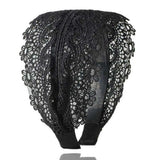 Daiiibabyyy  Simple Sweet Make up Resin Flower Cloth Lace Headband Korean Style Hair Wear Wide Side Hairband Women Hair Accessories