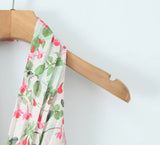 Daiiibabyyy  Sexy Floral Leaves Print Pleated Ruched Halter Dress Women Deep V neck Slim Low Waist Swing Ball Gown Backless Mini Dresses Robe