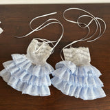 DAIIIBABYYY  -  Women Lolita Jk Lace Bow Lace-up Calf Socks Fingerless Gloves Leg Socks Ballet Strap Y2K Sleeve Set JK Clothing Accessories