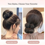Daiiibabyyy  Synthetic Hair Bun Extensions Wig Claw Clip Bun Hairpiece with Tulle Decoration Balletcore Duckbill Clip Hair Bun for Women Use