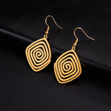 DAIIIBABYYY  -  Irregular Spiral Swirl Drop Earrings Women Gold Color Stainless Steel Geometric Earring Trend Jewelry Gift Wholesale